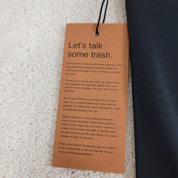 Girlfriend Collective Black High Rise 7/8 Compressive Leggings Sz XS NEW - Picture 5 of 9